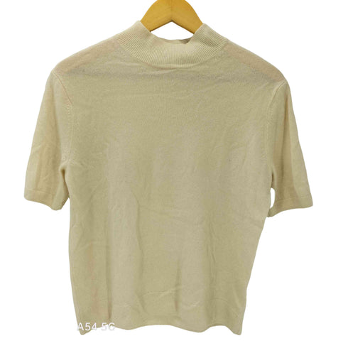 ユニクロ UNIQLO CASHMERE 100% カシミヤモックネックセーター5分袖 ニット レディース JPN:XL