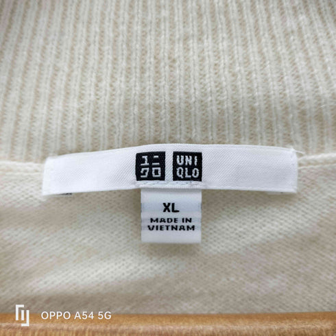 ユニクロ UNIQLO CASHMERE 100% カシミヤモックネックセーター5分袖 ニット レディース JPN:XL