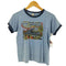 スクリーンスターズ SCREEN STARS 80sUSA製 裾シングル フロントプリントリンガーTシャツ レディース 14-16