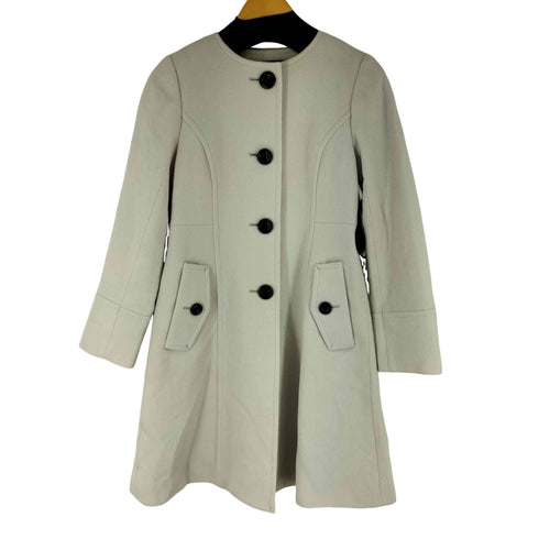 ブルーレーベルクレストブリッジ BLUE LABEL CRESTBRIDGE 裏地チェック ノーカラー ウール コート レディース JPN:36