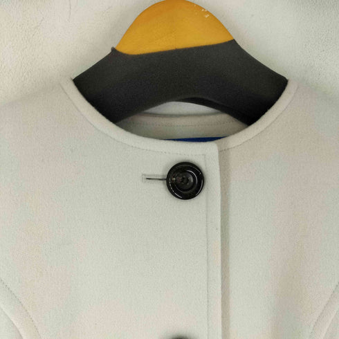 ブルーレーベルクレストブリッジ BLUE LABEL CRESTBRIDGE 裏地チェック ノーカラー ウール コート レディース JPN:36