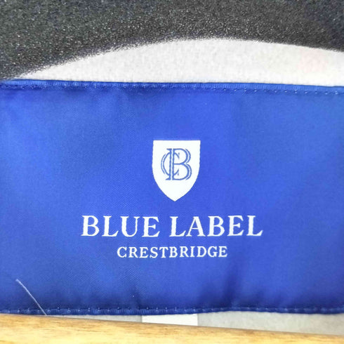 ブルーレーベルクレストブリッジ BLUE LABEL CRESTBRIDGE 裏地チェック ノーカラー ウール コート レディース JPN:36