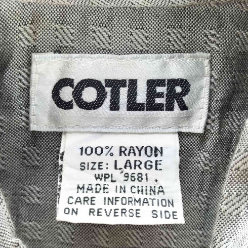 COTLER 90S レーヨン 100% 総柄 L/S シャツ フラップポケット メンズ import:L