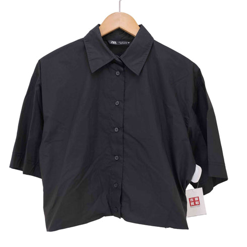 ザラ ZARA ウエストマーク S/S レギュラーカラー シャツ レディース import:S