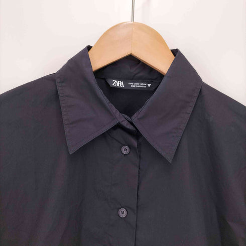ザラ ZARA ウエストマーク S/S レギュラーカラー シャツ レディース import:S