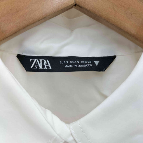ザラ ZARA ウエストマーク S/S レギュラーカラー シャツ レディース import:S