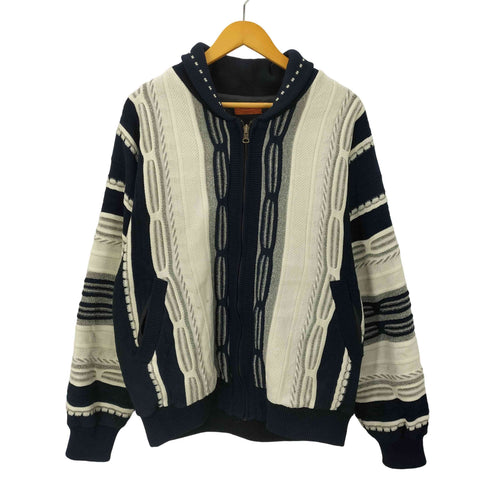 ミッソーニ MISSONI 90s 3Dニット ブルゾン 裏地キルティング リバーシブルジップ メンズ