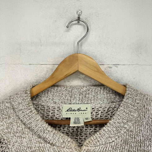 エディーバウアー Eddie Bauer MADE IN USA 白タグ ヘンリーネックニット メンズ import:XL