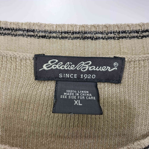 エディーバウアー Eddie Bauer 00s リネン100 S/S ニット メンズ import:XL