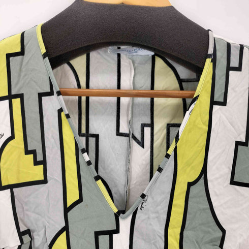 エミリオプッチ EMILIO PUCCI 総柄サテンワンピース レディース 34
