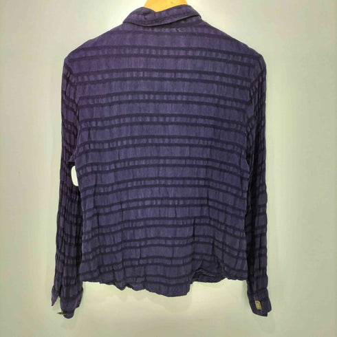 80-90s USA製 レーヨン100 織柄 L/S シャツ メンズ import:M