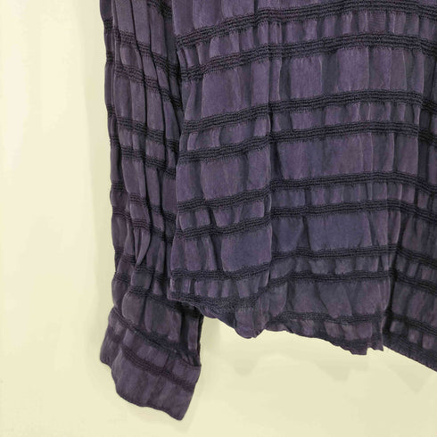 80-90s USA製 レーヨン100 織柄 L/S シャツ メンズ import:M