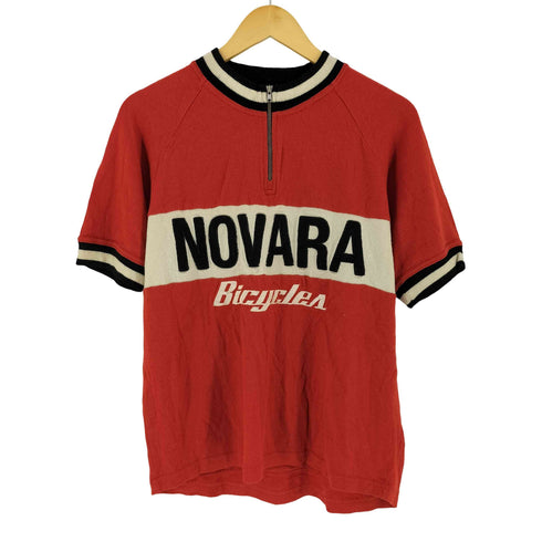 NOVARA USA製 ウール100 ハーフジップ サイクリングニット メンズ import:L
