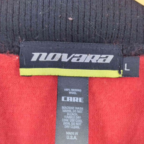 NOVARA USA製 ウール100 ハーフジップ サイクリングニット メンズ import:L