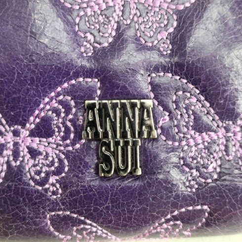 アナスイ ANNA SUI バタフライモチーフ レザー ラウンドファスナー 長財布 レディース ONE SIZE