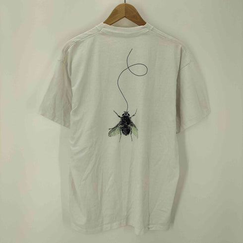 90S フィッシング 魚 蝿 ハエ 両面 プリント Tシャツ 袖裾 シングル メンズ