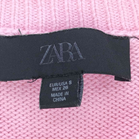 ザラ ZARA フリルニットカーディガン レディース import:S