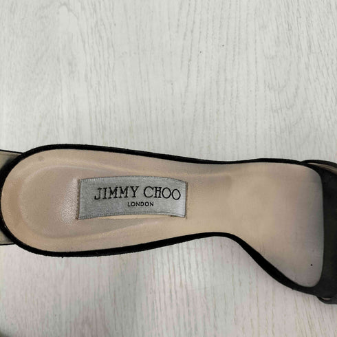 ジミーチュウ JIMMY CHOO イタリア製 クリスタルベルト レザーストラップパンプス レディース 38 1/2