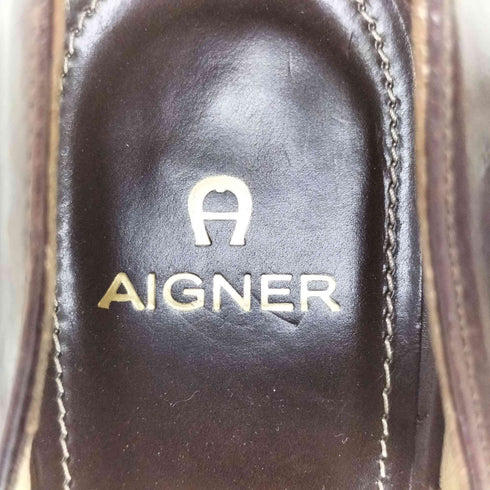 アイグナー AIGNER レザーTストラップパンプス レディース 38 1/2