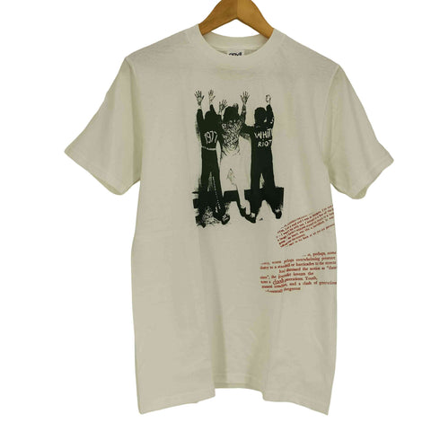 アンビル Anvil USA製 White Riot プリント クルーネックTシャツ メンズ import:S