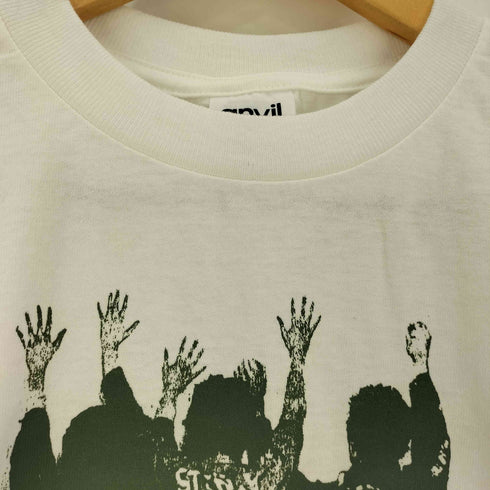アンビル Anvil USA製 White Riot プリント クルーネックTシャツ メンズ import:S