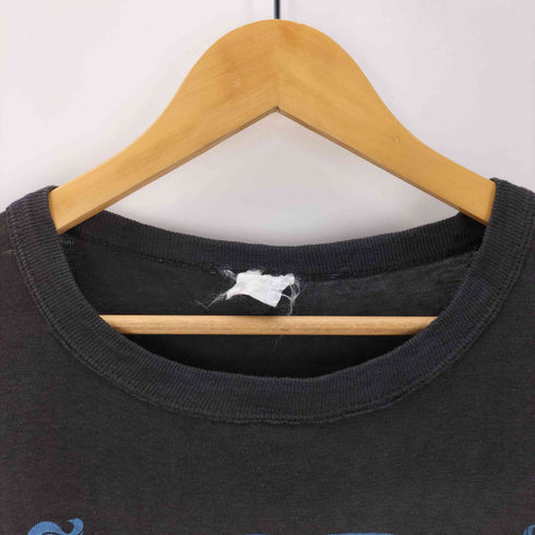 バンドT バンT メンバープリント 裾シングル 袖リブ 短丈 ブラック Tシャツ メンズ