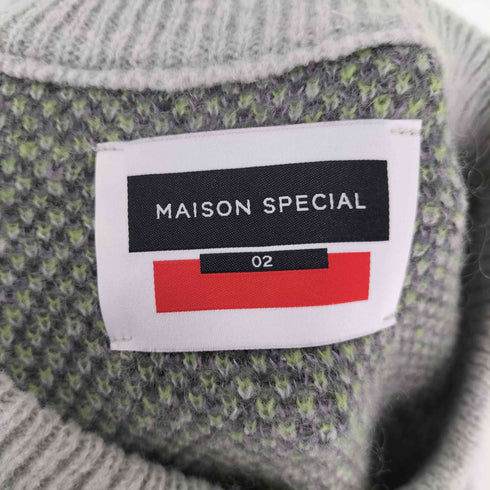メゾンスペシャル MAISON SPECIAL 23AW Airy Mohair Abstract Prime-Over Crew Neck Knit Pullover エアリーモヘアアブストラクトプライムオーバークルーネックニットプルオーバー レディース JPN:2