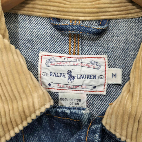 ポロバイラルフローレン Polo by RALPH LAUREN 80-90s 襟コーデュロイ デニム ジャケット 2nd メンズ import:M