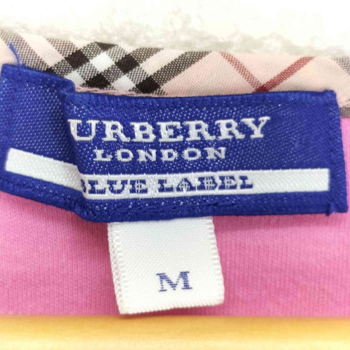 バーバリーブルーレーベル BURBERRY BLUE LABEL Vネック リボン ノバチェック 七分袖 カットソー レディース M