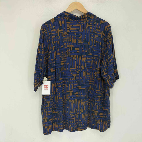ニコアンド niko and... 総柄オープンカラー S/S レーヨンシャツ メンズ L