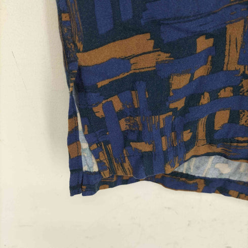ニコアンド niko and... 総柄オープンカラー S/S レーヨンシャツ メンズ L