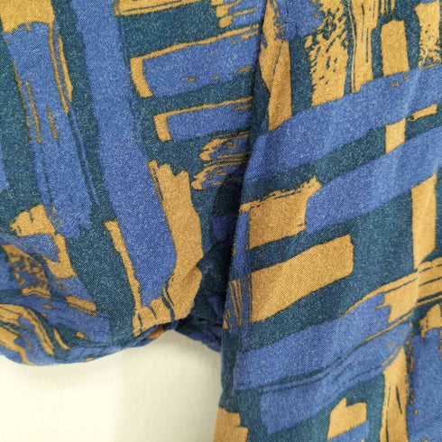ニコアンド niko and... 総柄オープンカラー S/S レーヨンシャツ メンズ L
