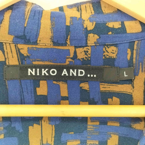 ニコアンド niko and... 総柄オープンカラー S/S レーヨンシャツ メンズ L