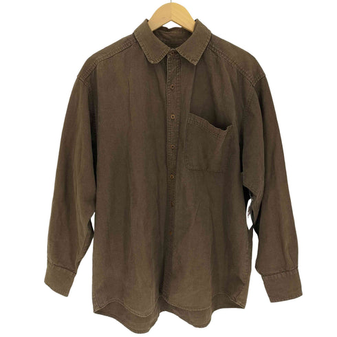 INDIGENOUS DESIGNS 80S USA製 オーガニック リネン コットン レギュラーカラー L/S シャツ メンズ import:M