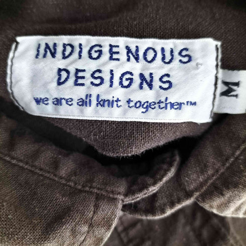 INDIGENOUS DESIGNS 80S USA製 オーガニック リネン コットン レギュラーカラー L/S シャツ メンズ import:M