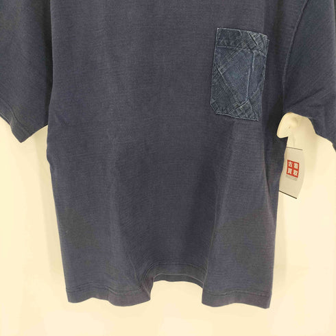 THE THREE ROBBERS USA製 デニム ポケット インディゴ ヘビーウェイト S/S Tシャツ メンズ import:L