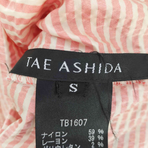 TAE ASHIDA リボン レーヨン混 ナイロン シアサッカー ブラウス レディース JPN:S