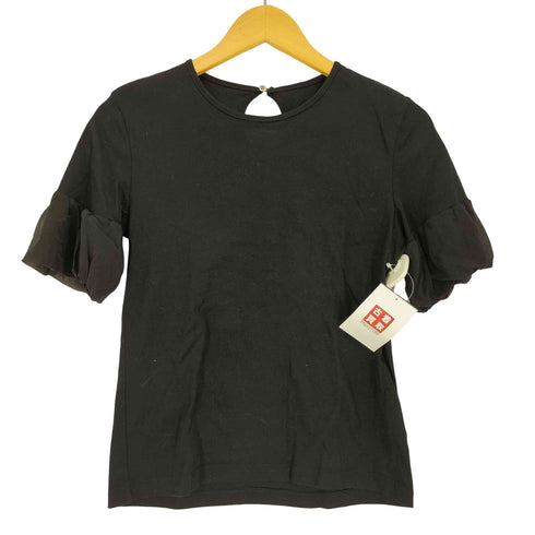 アダムエロペ Adam et Rope ASSEMBLAGE 袖フリル クルーネックTシャツ レディース JPN:38