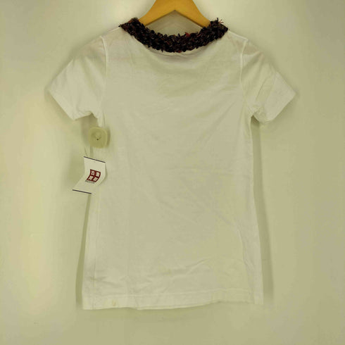 ドルチェアンドガッバーナ DOLCE&GABBANA イタリア製 襟装飾 ウール クルーネックTシャツ レディース FR:36