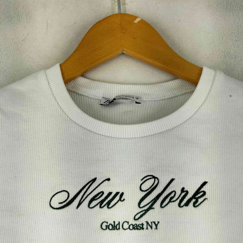 ザラ ZARA クロップド ミニTシャツ レディース import:M
