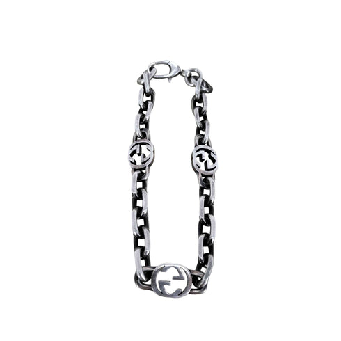 グッチ GUCCI 925 インターロッキングG シルバーブレスレット メンズ