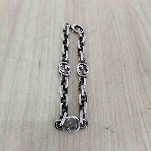 グッチ GUCCI 925 インターロッキングG シルバーブレスレット メンズ