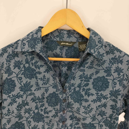 エディーバウアー Eddie Bauer 00S ハーフボタン プルオーバー 花柄 ブラウス レディース import:XS