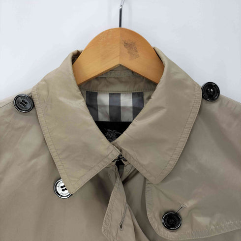 バーバリーロンドン BURBERRY LONDON MADE IN ITALY Balmacaan Coat イタリア製生地 裏地ノバチェック ガンフラップ付き ダブル バルマカーン ステンカラー コート レディース 38