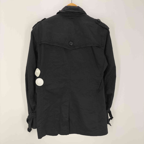 バーバリーブラックレーベル BURBERRY BLACK LABEL Balmacaan Coat 裏地ノバチェック ガンフラップ付き ブラック ダブル バルマカーン ステンカラー コート メンズ import:L
