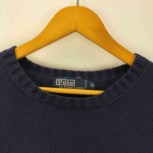 ポロバイラルフローレン Polo by RALPH LAUREN 90S ポニー刺繍 ローゲージ リブ編み コットン ニット セーター メンズ import:XL