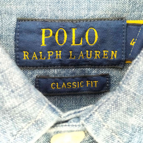 ポロラルフローレン POLO RALPH LAUREN 現行タグ CLASSIC FIT スモールポニー刺繍 シャンブレー シャツ レディース US:4
