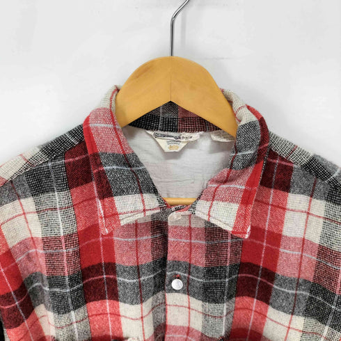 Personality 50-60s 三角タグ ウール バイカラ混 エルボーパッチ チェック シャツ メンズ 16 1/2