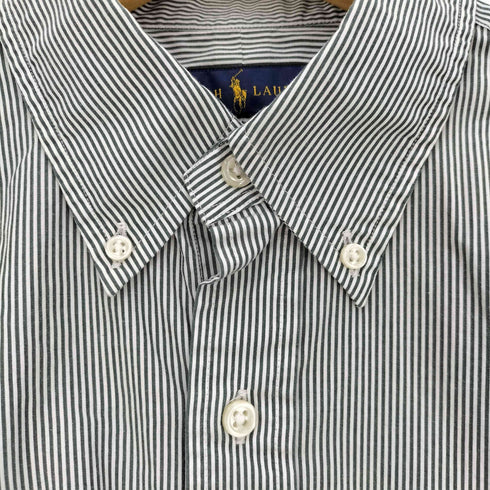 ラルフローレン RALPH LAUREN CLASSIC FIT インド製 スモールポニー刺繍 ストライプ BD シャツ メンズ import:M