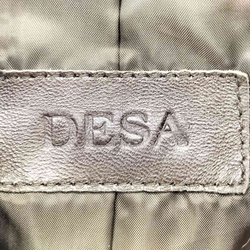 DESA Luigi Siyah Erkek Deri フーデッドシングルライダースジャケット メンズ L